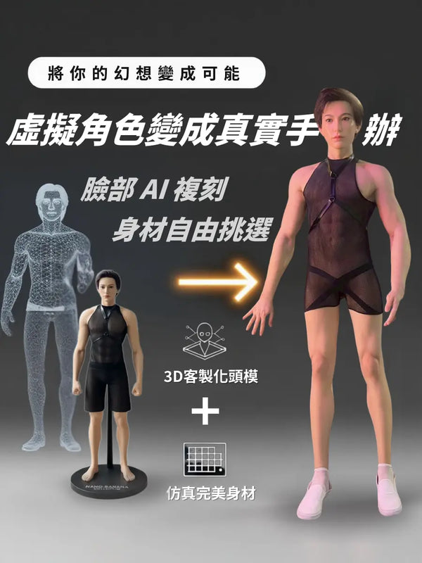 Customizable life-size figures | AI face reproduction × free body selection